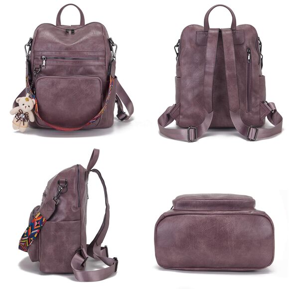 9017 Fashion PU Leather Backpack Purse Designer Travel Convertible Shoulder main image 7